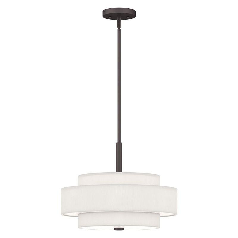 Orren Ellis Livex Lighting Meridian 4-Light Pendant With Bronze Finish And Handcrafted Shade, Transitional Design For Elegant Home Decor