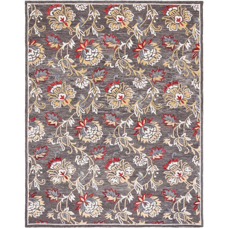 Blossom BLM276 Hand Tufted Area Rug - Dark Grey/Yellow - 8'x10' - Safavieh.