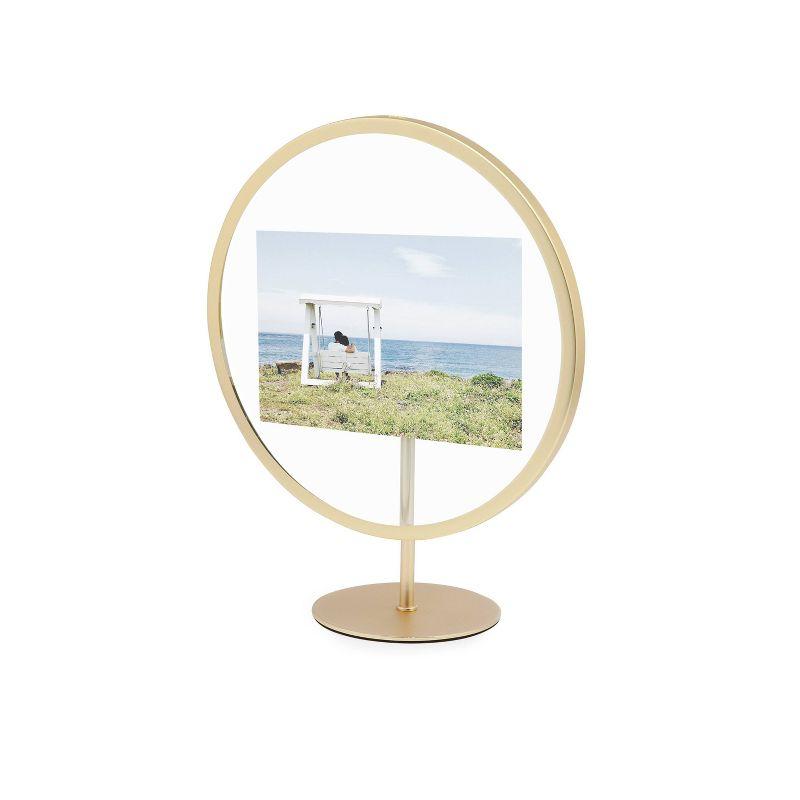 Matte Brass 4x6 Floating Tabletop and Wall Picture Frame