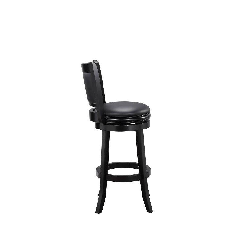 Augusta 29" Black Faux Leather Swivel Wood Bar Stool