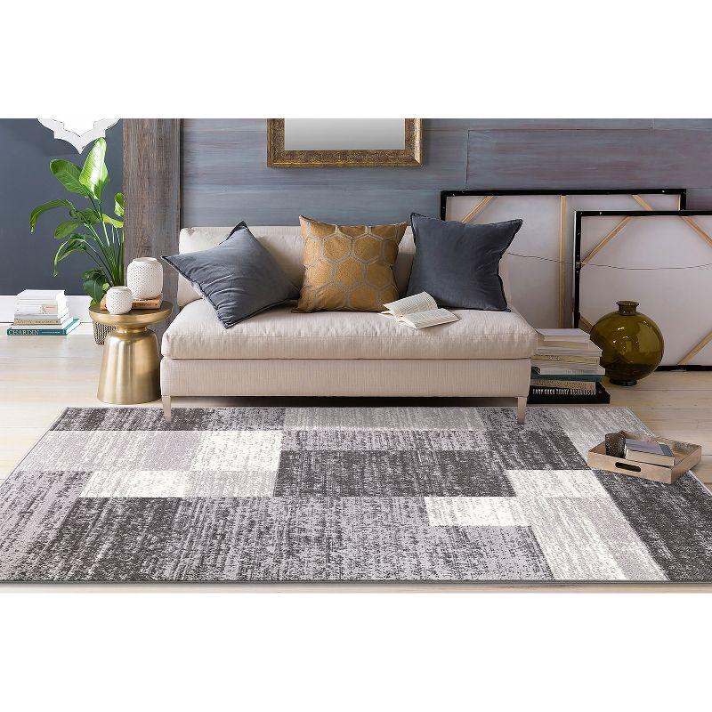 World Rug Gallery Modern Geometric Boxes Area Rug