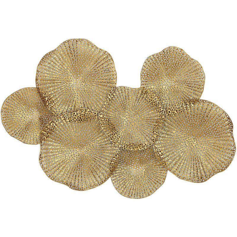 Antique Gold Lotus Flower Metal Wall Art, 47"