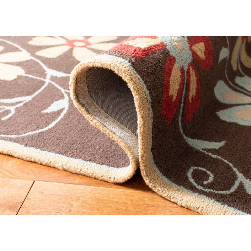 Blossom BLM784 Hand Hooked Area Rug - Brown/Multi - 8'x10' - Safavieh.