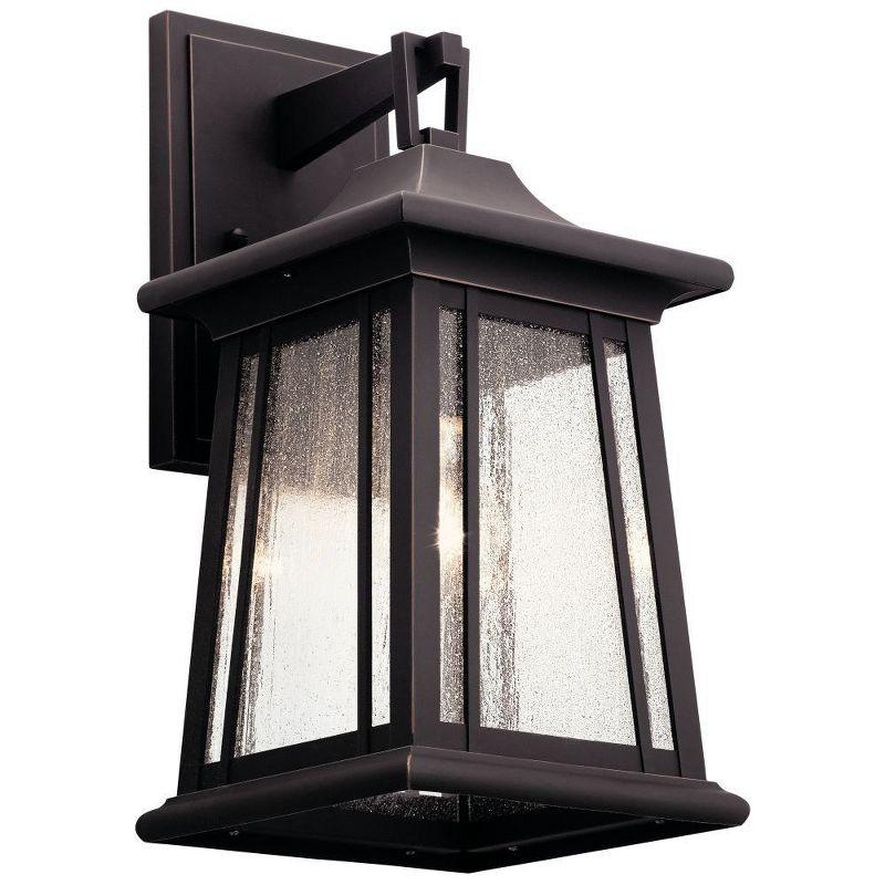 Taden 16.5" Distressed Bronze Outdoor Wall Lantern with Clear Shade