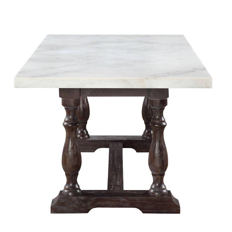 Kelly Clarkson Home Concert Marble Top Dining Table in White and Weathered Espresso