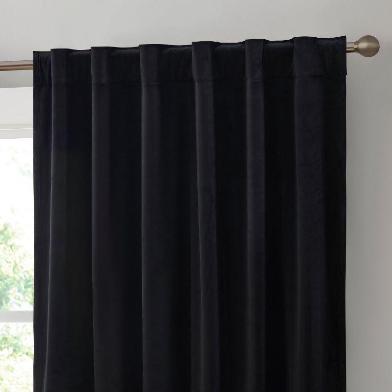 Eider & Ivory™ Monroy Velvet Solid Color Curtain Panels Set (Set of 2)