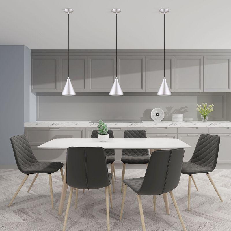 Livex Lighting Metal Shade 1 - Light Chandelier in  Brushed Aluminum