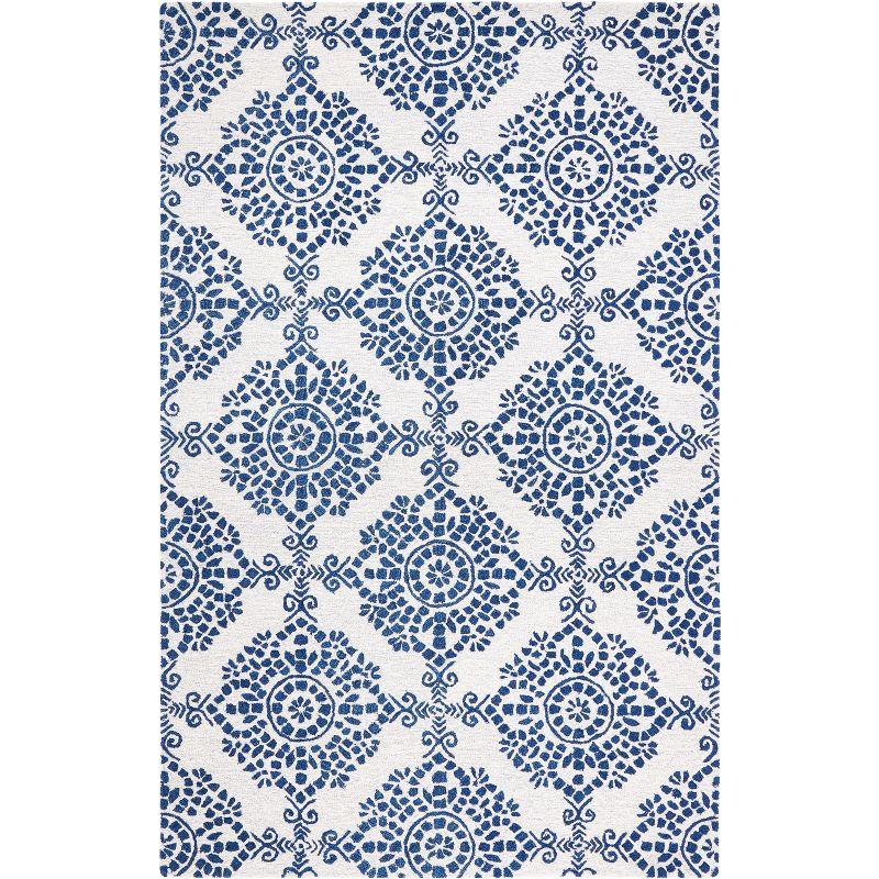 Micro-Loop MLP647 Hand Tufted Area Rug - Ivory/Blue - 4'x6' - Safavieh.