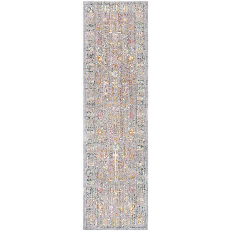 Valencia VAL108 Power Loomed Indoor Runner Rug - Grey/Multi - 2'3"x12' - Safavieh