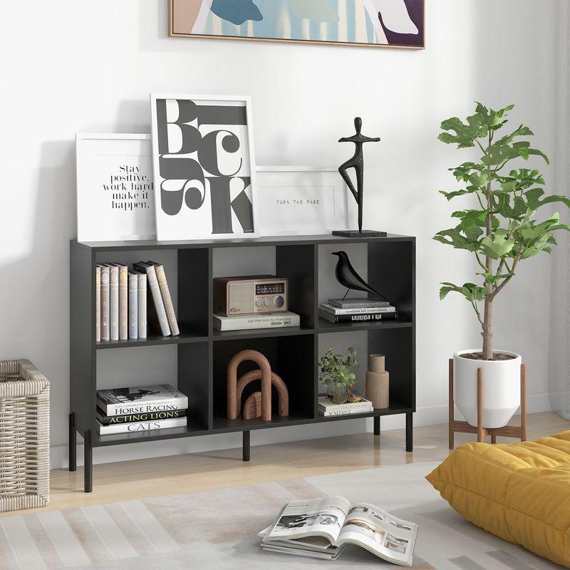 Costway 6 Cube Storage Shelf Organizer Bookcase Square Cubby Cabinet Bedroom Black/White