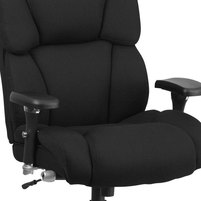 Executive High-Back Swivel Chair with Lumbar Support, Black and Gray