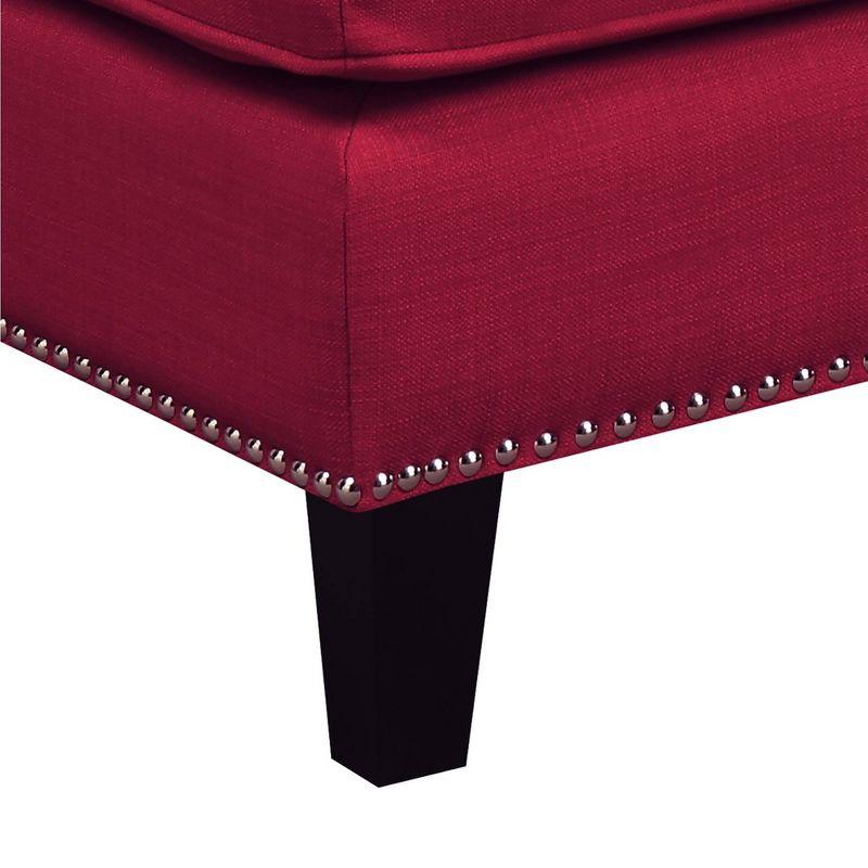 Emery Transitional Tufted Ottoman in Heirloom Berry Red