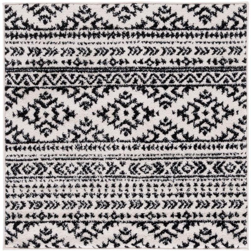 Tulum TUL272 Power Loomed Indoor Area Rug - Ivory/Black - 8'x8' - Safavieh
