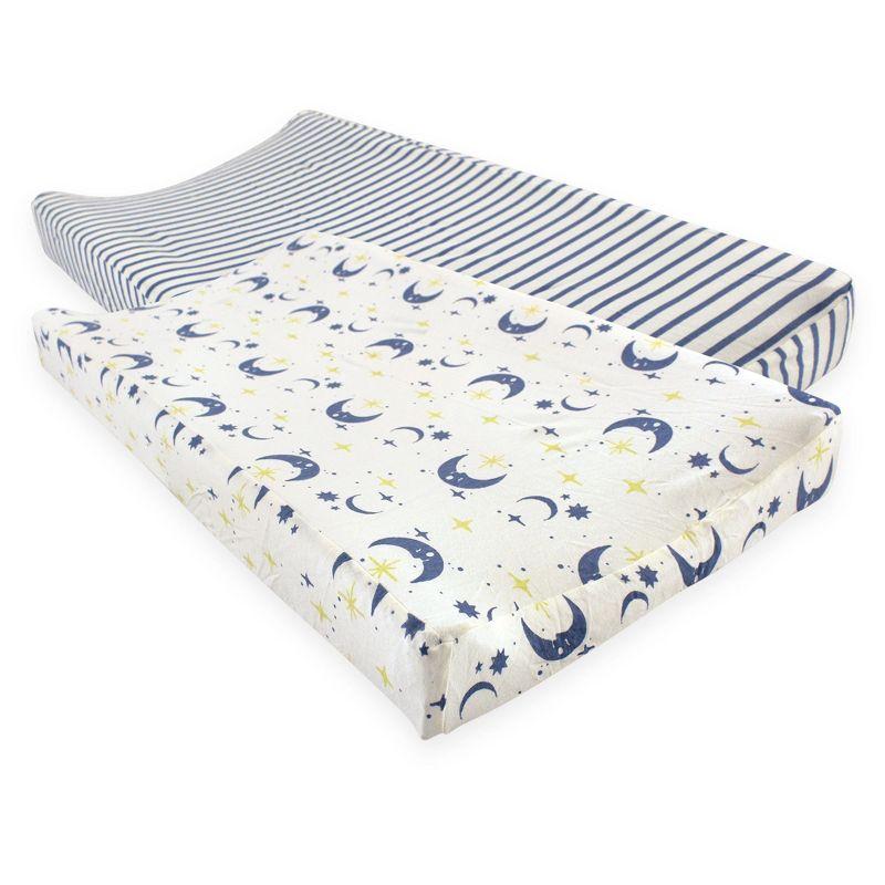 Organic Cotton Moon and Stars Changing Pad Cover Set