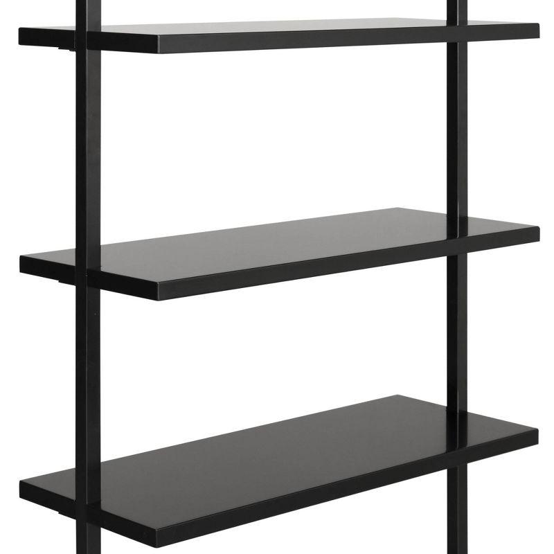 Nathan James 85" Theo 6 Shelves Wall Mounted Bookcase Matte Black: Sleek Design, Home Office Storage