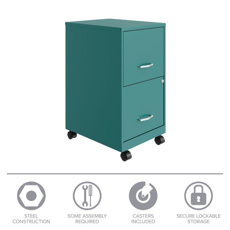 Space Solutions 18" Deep 2 Drawer Mobile Letter Width Vertical File Cabinet