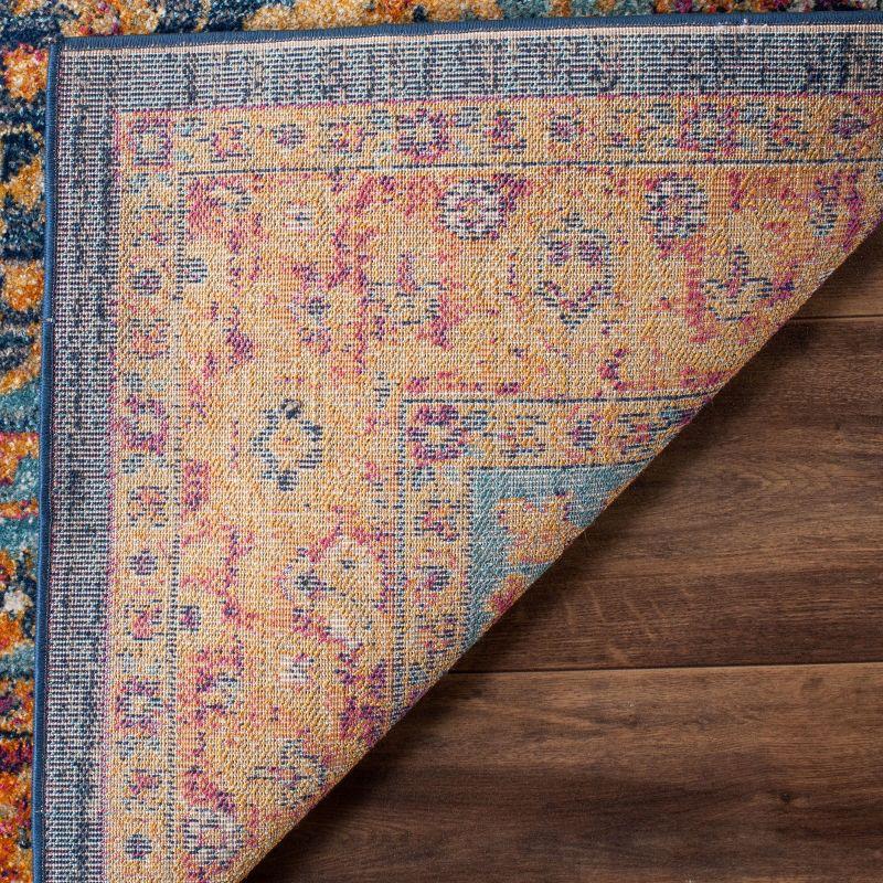 Evoke EVK275 Power Loomed Indoor Area Rug - Blue/Orange - 5'3"x5'3" - Safavieh