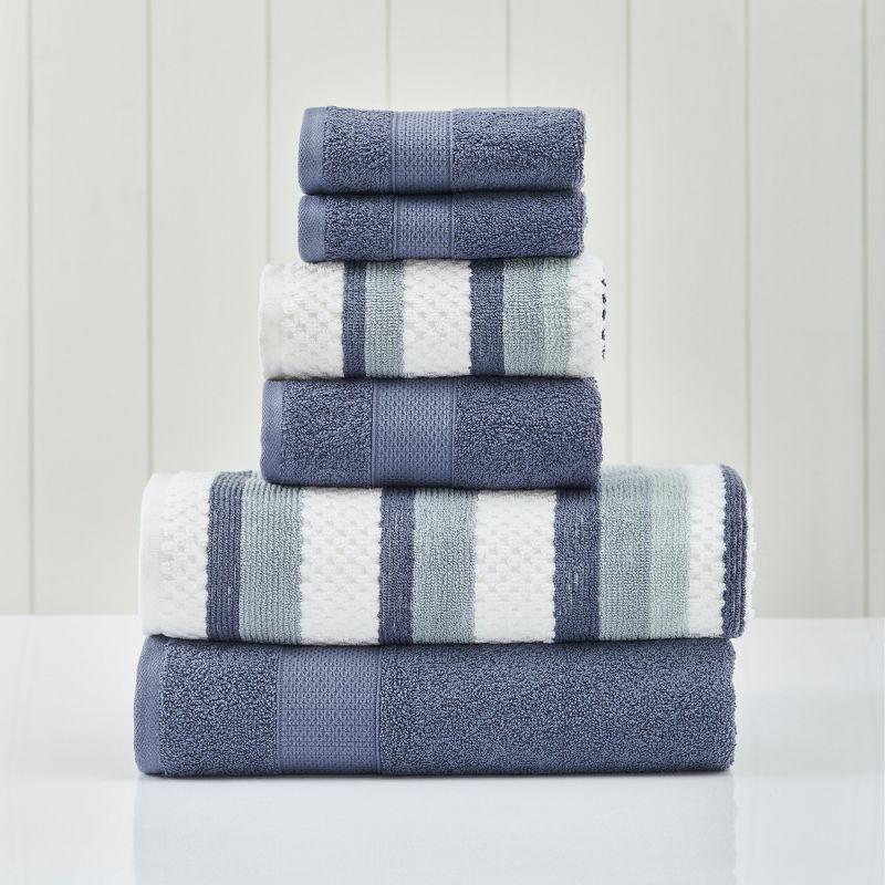 Modern Threads Pax 6 Piece Jacquard 100% Cotton Bath Towel Set.