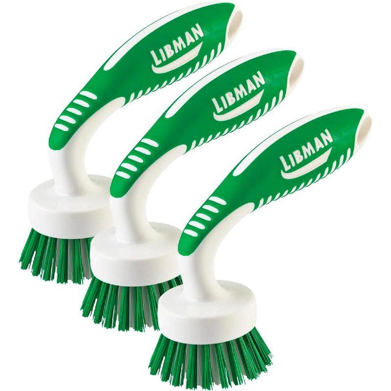 Libman Green and White Ergonomic Kitchen Brush Set - 3 Pack