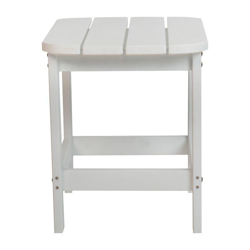 Merrick Lane Poly Resin Indoor/Outdoor All-Weather Adirondack Side Table in White