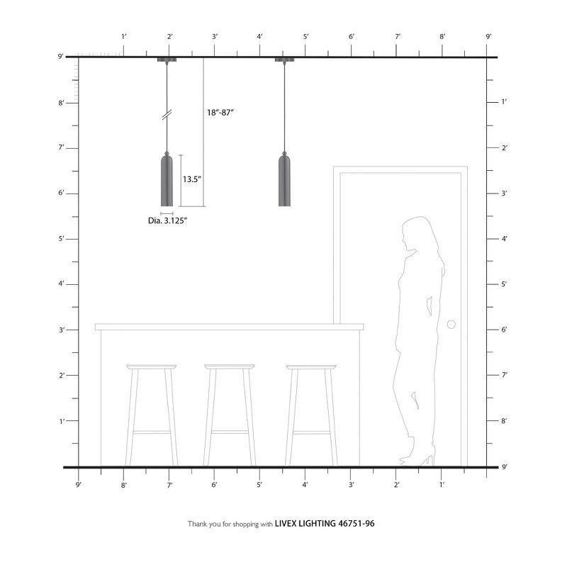 Livex Lighting Ardmore 1 - Light Pendant in  Shiny Dark Gray