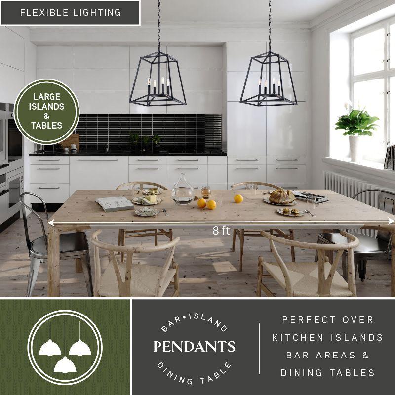 VAXCEL Hayes Black Farmhouse Mini Pendant Cage Lantern Ceiling Light, 16 inch