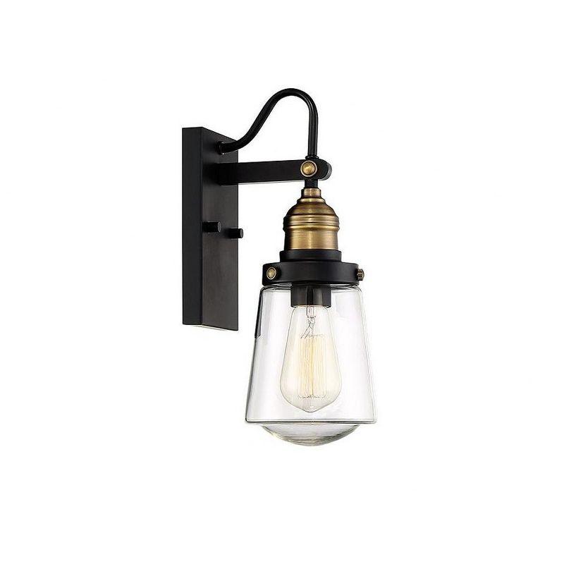 Savoy House Exterior Collections 1 - Light Wall Light in  Vintage Black/Warm Brass