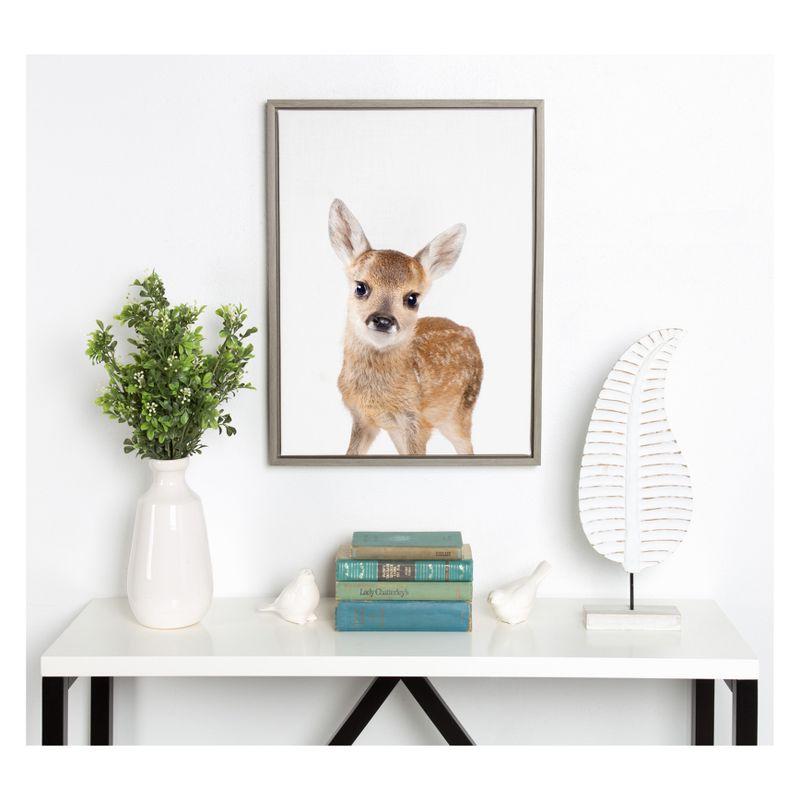 Sylvie Baby Deer Animal Print Framed Canvas Wall Art