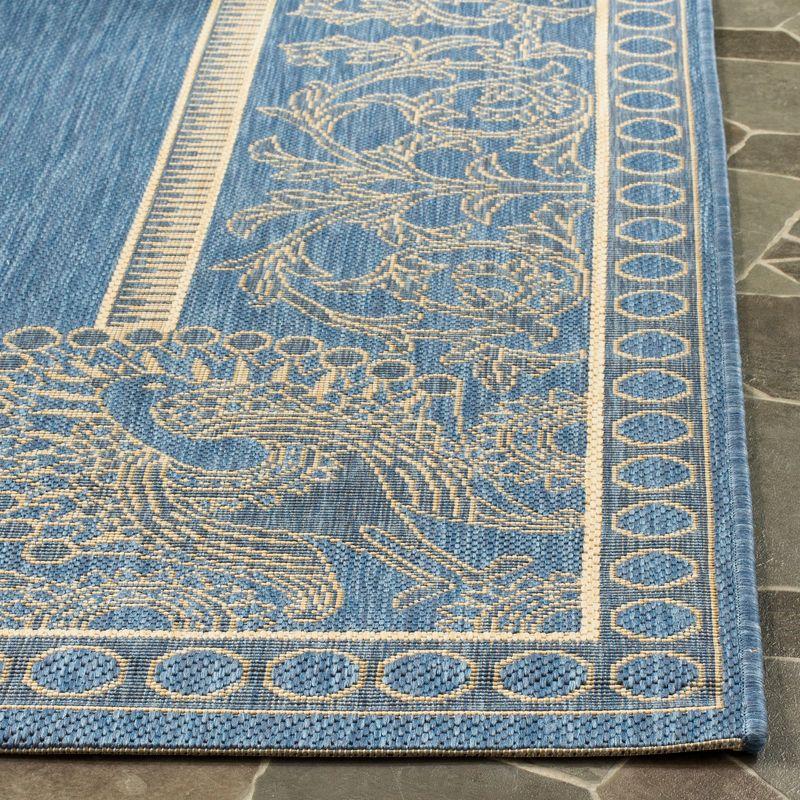 Courtyard CY2965 Power Loomed Indoor/Outdoor Accent Rug - Blue/Natural - 2'x3'7" - Safavieh.