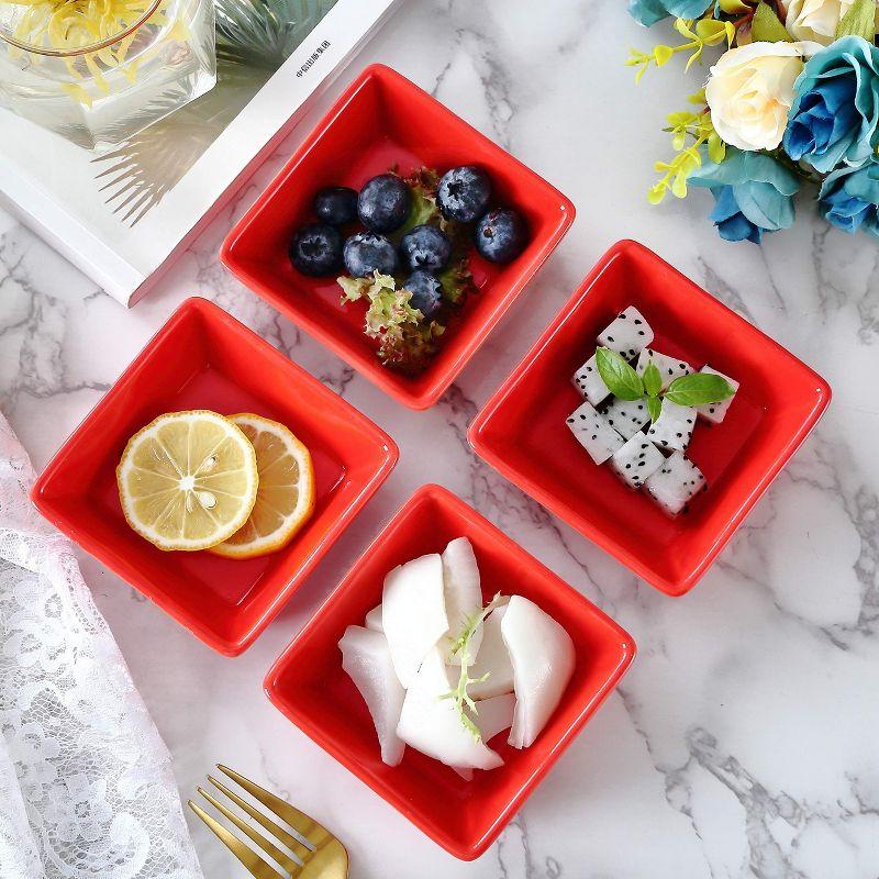 Red Ceramic Square Baking Ramekins Set