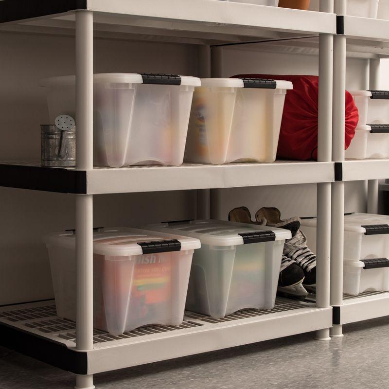 32 Qt./8 Gal. Plastic Storage Boxes with Latching Lids in Black