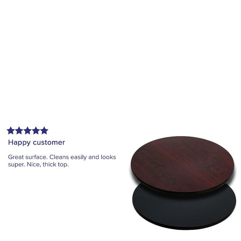 Flash Furniture 36'' Round Table Top with Black or Mahogany Reversible Laminate Top
