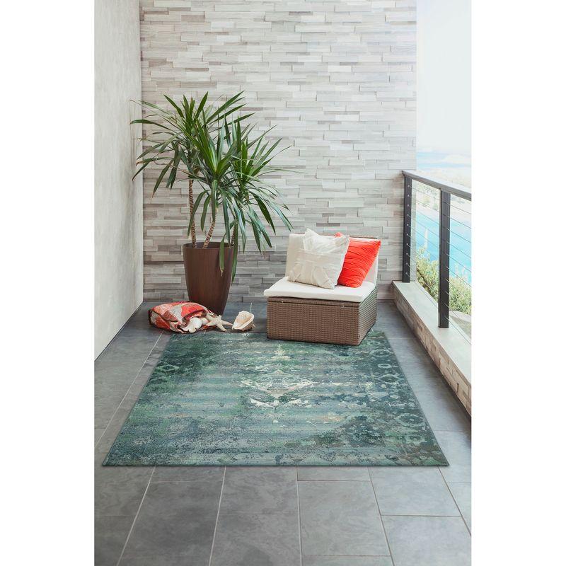 Liora Manne Marina Kermin Indoor/Outdoor Rug Blue 3'3" x 4'11"