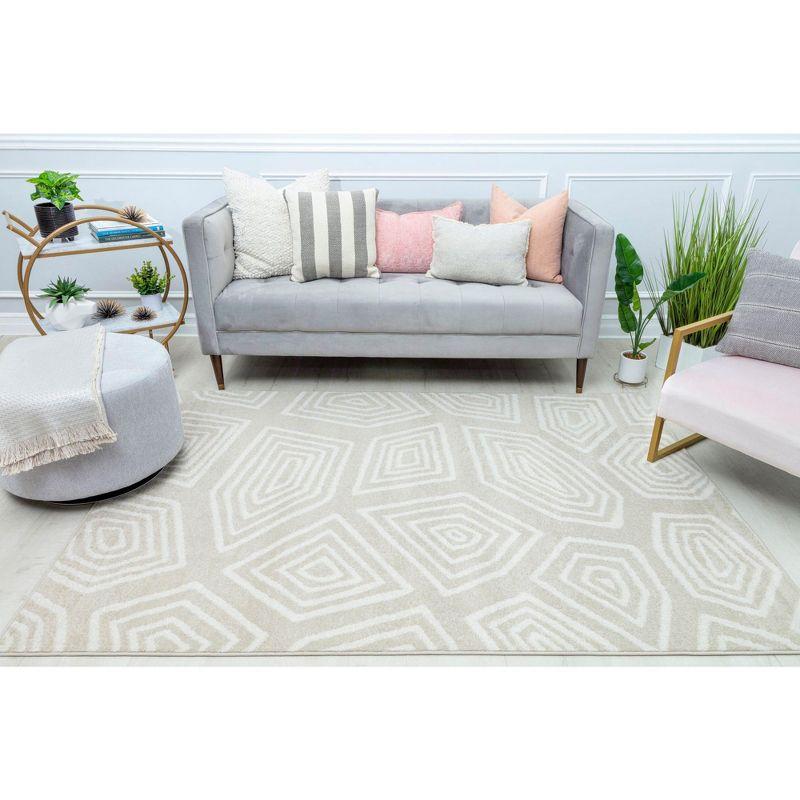 Mason Brooks Azalea AZ85A Contemporary Geometric Area Rug for Dining Room Rug Neutral Rug Living Room Rug Kitchen, 8'x10'