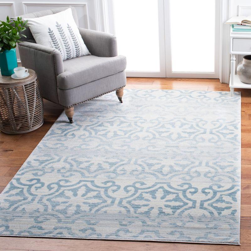 Martha Stewart Isabella - MSR0956 - Indoor Power Loomed Area Rugs - Turquoise/Ivory - 8'x10'