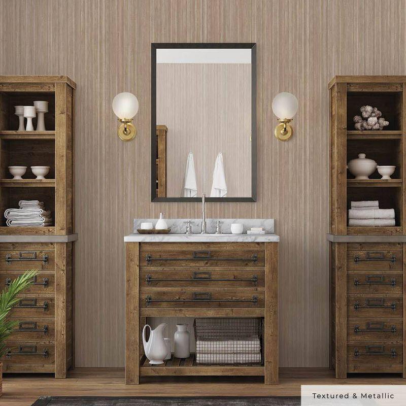 Tempaper & Co. 28 sq ft Faux Horizontal Grasscloth Removable Peel and Stick Wallpaper Textured Neutral : Vinyl, Self-Adhesive