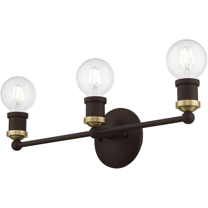 Livex Lighting Lansdale 3 - Light Vanity in  Bronze/Antique Brass