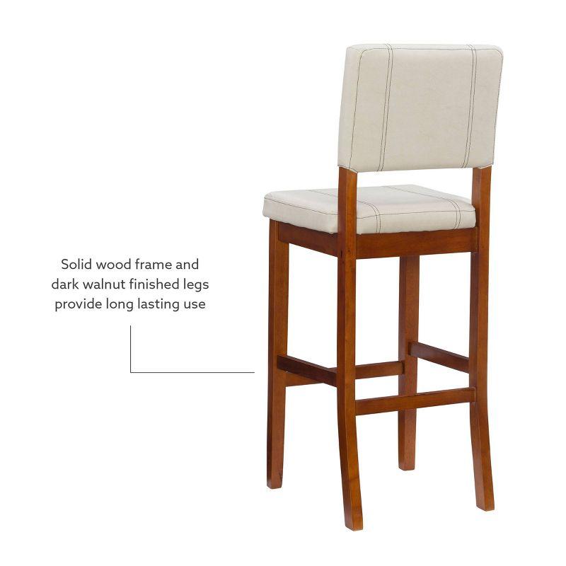 Milano Padded Barstool Upholstered Seat & Back - Linon