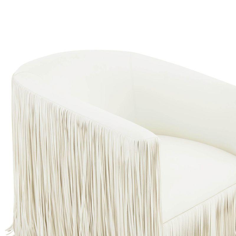 Everly Quinn Faux Leather Swivel Barrel Chair