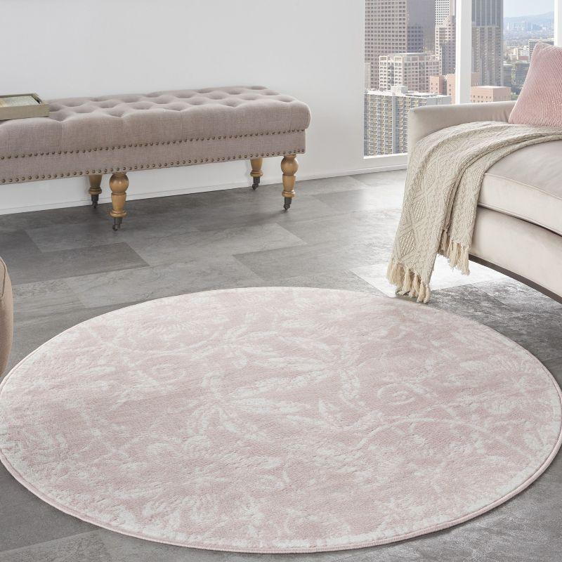 Nourison Whimsicle WHS05 Indoor only Area Rug - Pink 5' x round