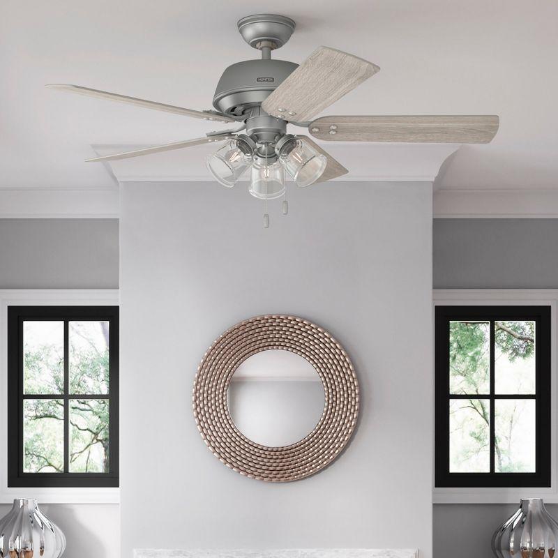 52" Shady Grove Ceiling Fan with Light Kit and Pull Chain (Includes LED Light Bulb) - Hunter Fan