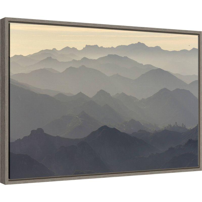 23" x 16" Santa Monica Mountains by Rob Sheppard Danita Delimont Framed Canvas Wall Art - Amanti Art: Hand-Stretched, Sawtooth Back