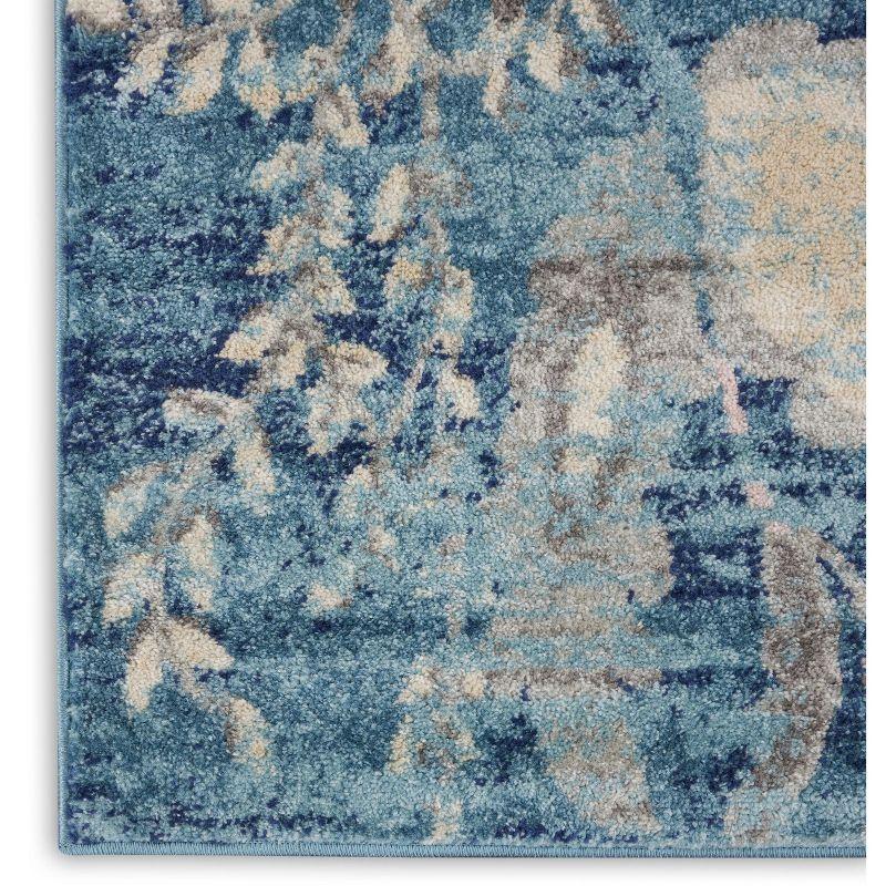 Tranquil TRA02 Ivory/Light Blue Area Rug French Country Eclectic Floral By Nourison