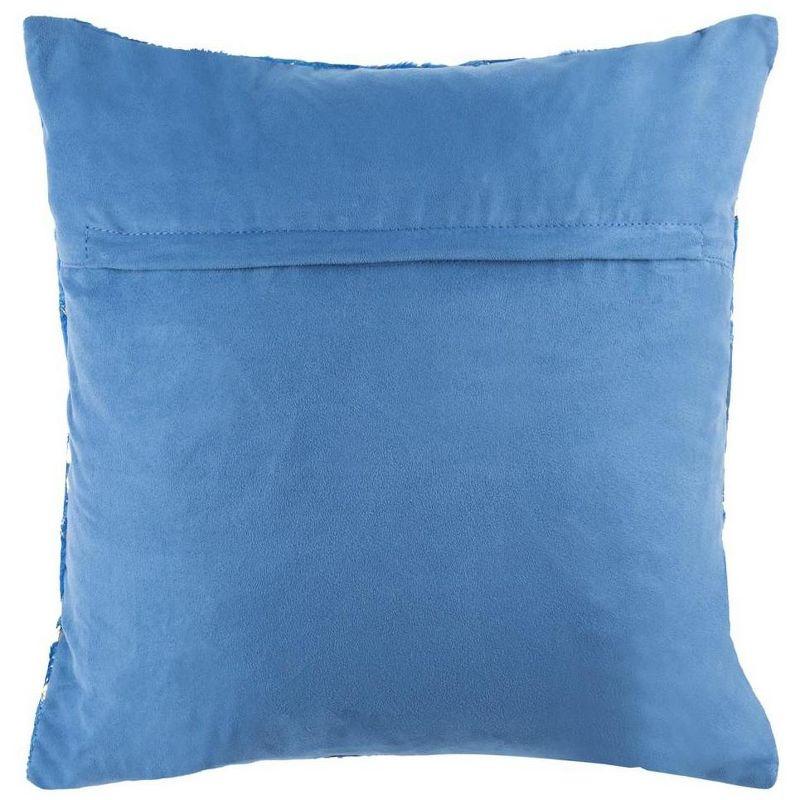 Clairton Metallic Cowhide Pillow - Blue/Silver - 20"X20" - Safavieh