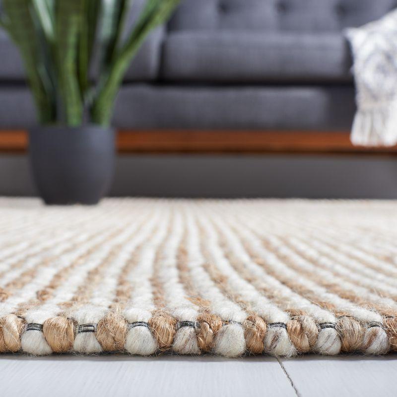 Natural Beige Hand-Tufted Wool and Synthetic Area Rug 2' x 3'