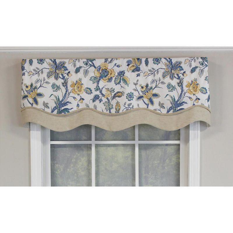 RLF Home Gianna Glory Floral Cotton Scalloped 50'' W Window Valance