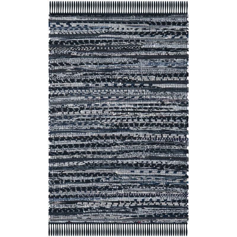 Rag Accent Rug RAR121 Hand Woven Accent Rug - Black - 2'6"x4' - Safavieh.