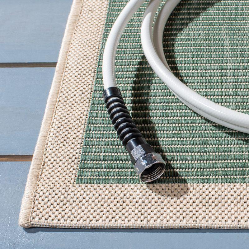 Courtyard CY7987 Power Loomed Indoor/Outdoor Accent Rug - Beige/Dark Green - 2'x3'7" - Safavieh..