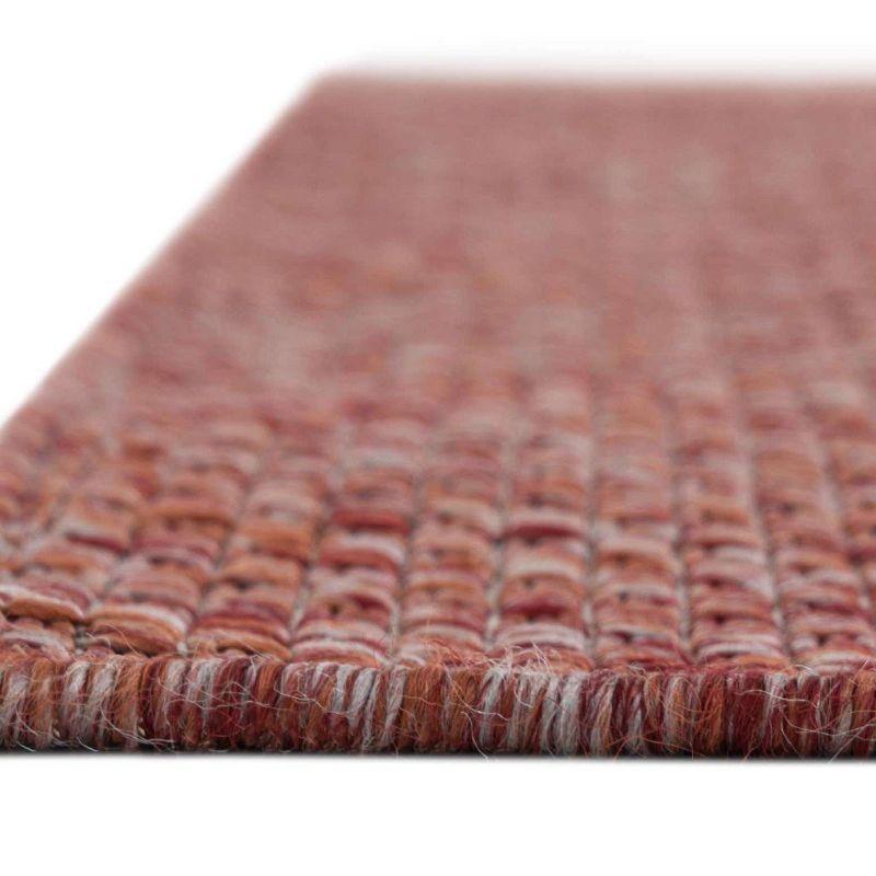 Rust Red Synthetic 4' x 6' Reversible Outdoor Rug