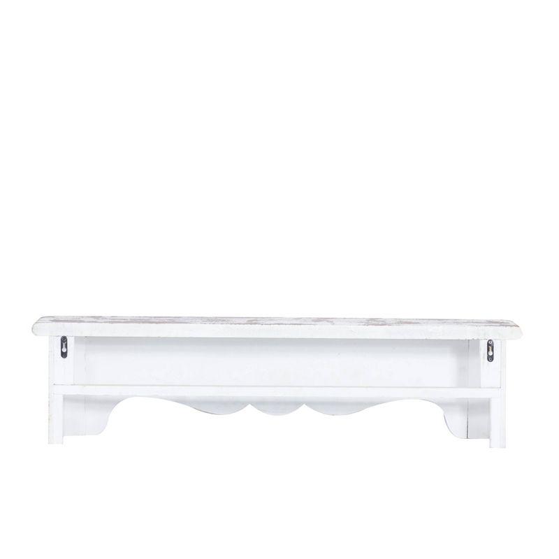 Goodland White Wood 1 Shelf Scroll Wall Shelf 36" x 6" x 9"